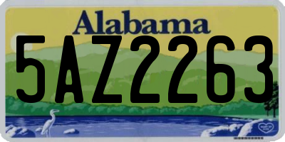 AL license plate 5AZ2263