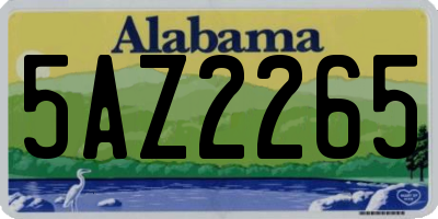AL license plate 5AZ2265