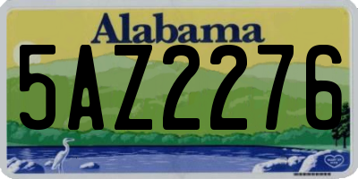 AL license plate 5AZ2276