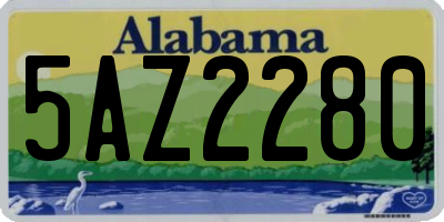 AL license plate 5AZ2280