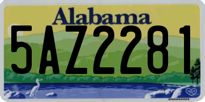 AL license plate 5AZ2281