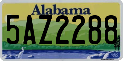AL license plate 5AZ2288