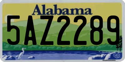 AL license plate 5AZ2289