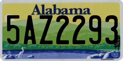 AL license plate 5AZ2293