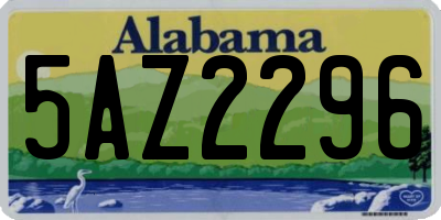 AL license plate 5AZ2296