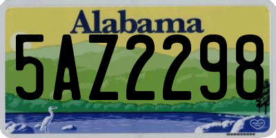 AL license plate 5AZ2298