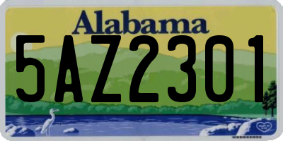 AL license plate 5AZ2301