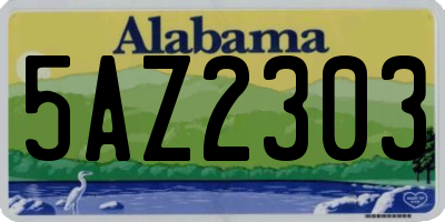 AL license plate 5AZ2303