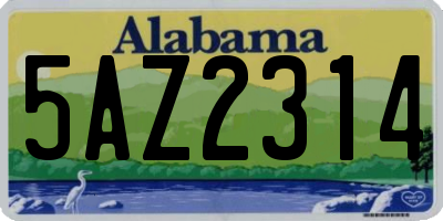 AL license plate 5AZ2314