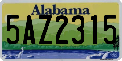 AL license plate 5AZ2315