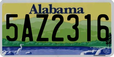 AL license plate 5AZ2316