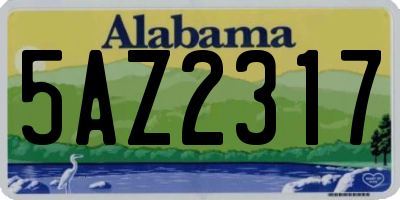AL license plate 5AZ2317