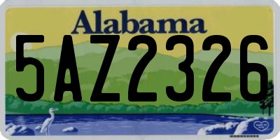 AL license plate 5AZ2326