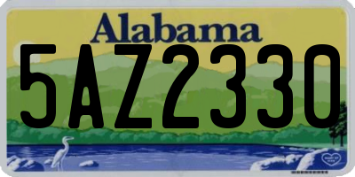 AL license plate 5AZ2330