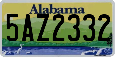 AL license plate 5AZ2332