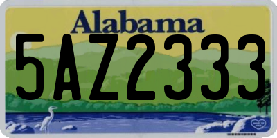 AL license plate 5AZ2333