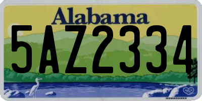 AL license plate 5AZ2334