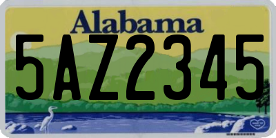 AL license plate 5AZ2345