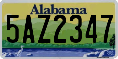 AL license plate 5AZ2347