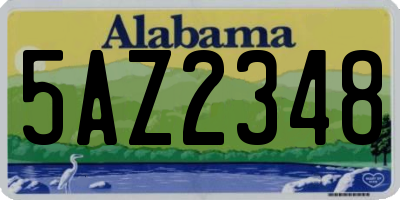 AL license plate 5AZ2348