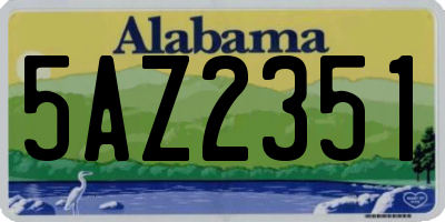 AL license plate 5AZ2351