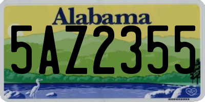 AL license plate 5AZ2355