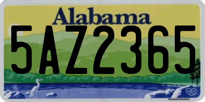 AL license plate 5AZ2365