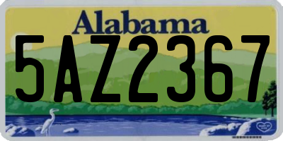 AL license plate 5AZ2367