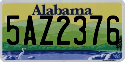 AL license plate 5AZ2376