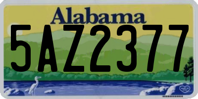 AL license plate 5AZ2377