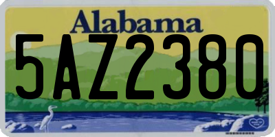 AL license plate 5AZ2380