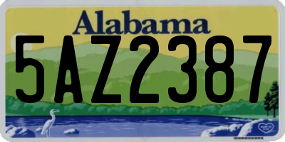 AL license plate 5AZ2387