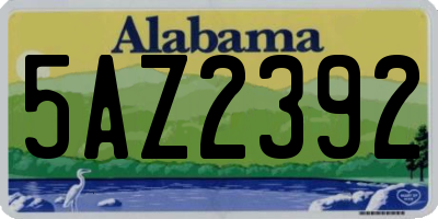 AL license plate 5AZ2392