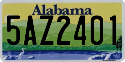 AL license plate 5AZ2401