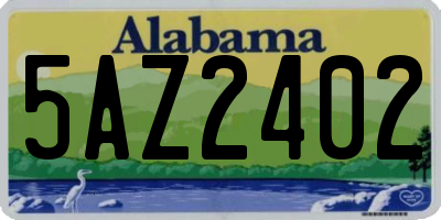 AL license plate 5AZ2402