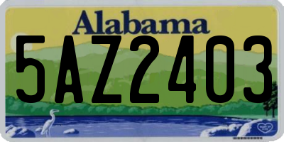 AL license plate 5AZ2403