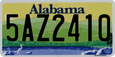 AL license plate 5AZ2410