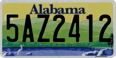 AL license plate 5AZ2412