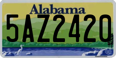 AL license plate 5AZ2420