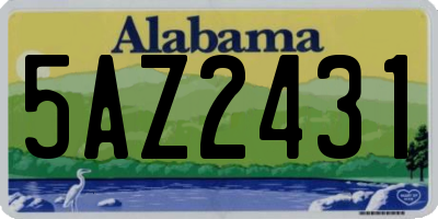 AL license plate 5AZ2431