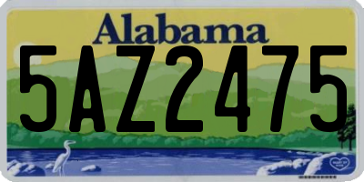 AL license plate 5AZ2475