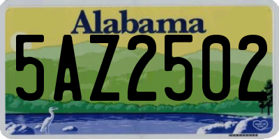AL license plate 5AZ2502