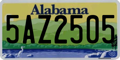 AL license plate 5AZ2505
