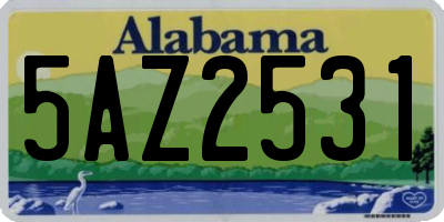 AL license plate 5AZ2531