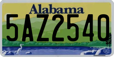 AL license plate 5AZ2540