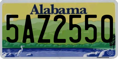 AL license plate 5AZ2550