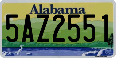 AL license plate 5AZ2551