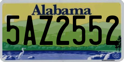AL license plate 5AZ2552