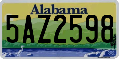 AL license plate 5AZ2598
