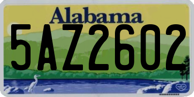 AL license plate 5AZ2602